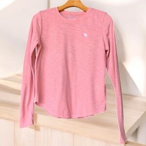 Abercrombie kids size 13/14 long sleeve heathered dusty pink top